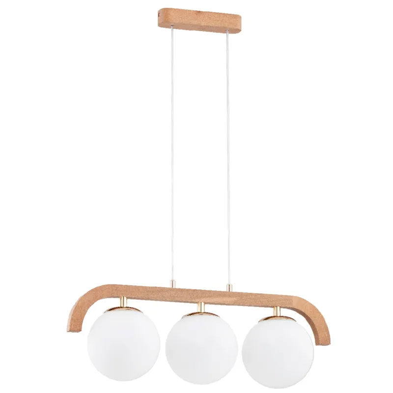 Bezpieczne zakupy Lampa wisząca Kryza 63086 Alfa 3xE14 LED Drewno/Tworzywo Złoty Antyk