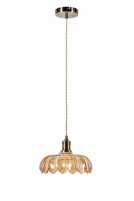 Lampa wisząca Kurage 108858 Markslojd E27 Antyczny Mosiężny, amber Wysoka jakość