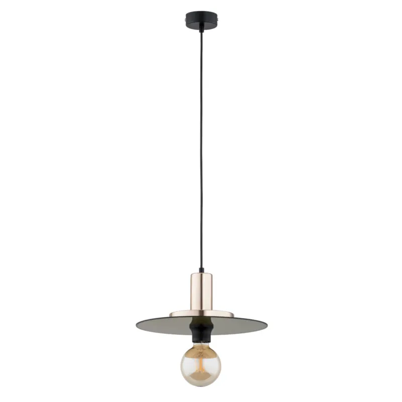 Bezpieczne zakupy Lampa wisząca Leto 61170 Alfa 1xE27 LED Metal/Szkło Czarny - Złoty