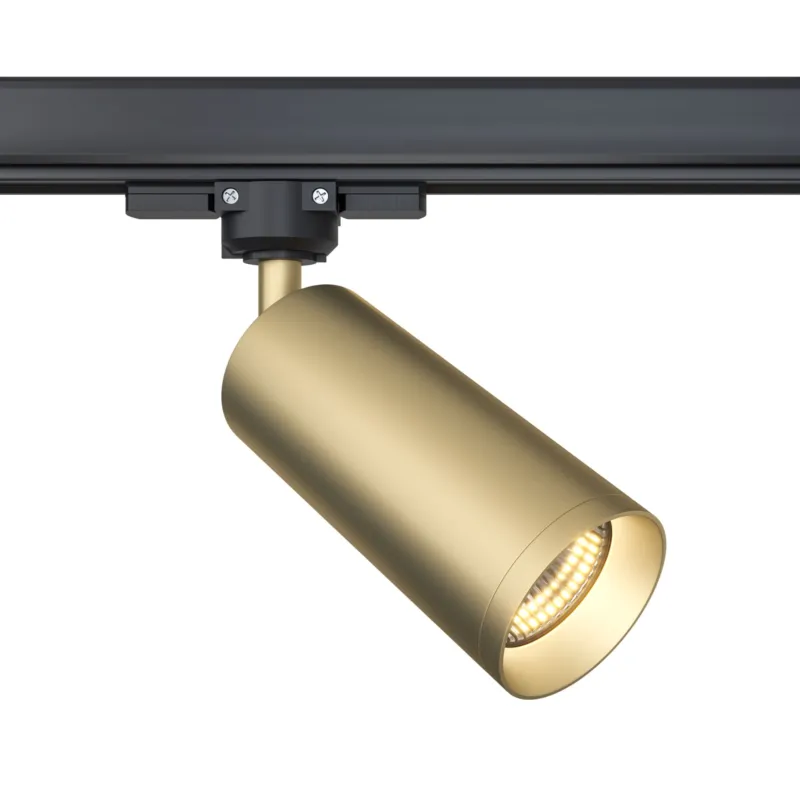Reflektor szynowy TR028-3-GU10-MG Maytoni Focus TR028‑3‑GU10‑MG, aluminium, matowe złoto; GU10 10 W; trójfazowy system szynowy Nowy