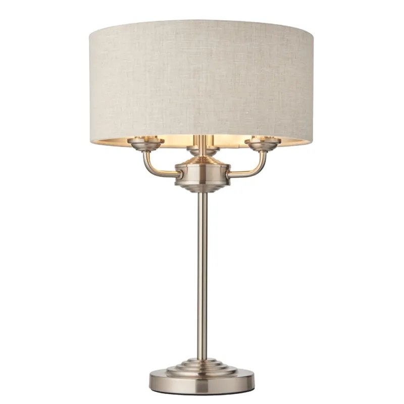 Promocja Endon Lampa stojąca Highclere 3x18W E14 Szczotkowany Chrom
