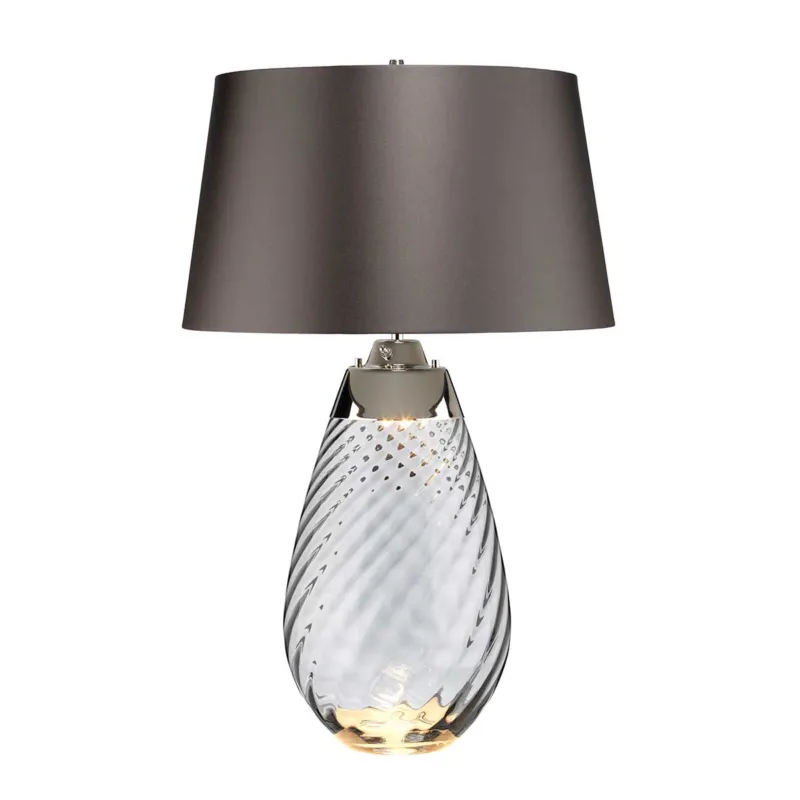 Zamów dziś Duża lampa stołowa Lena LENA-TL-L-SMOKE Elstead Lighting 1x60 W E27 Przydymione szkło