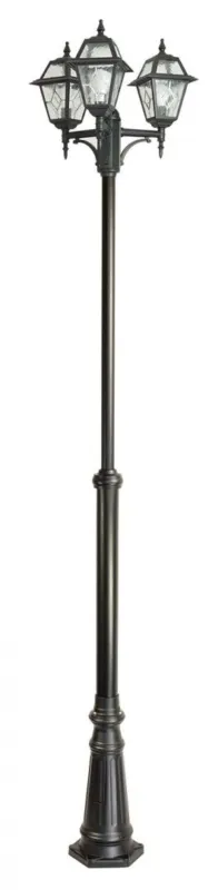 Wybór klientów Lampa stojąca latarnia potrójna Witraż OGMWN 3 N SU-MA E27, 3 x 60 W, 230 V Czarny, patyna