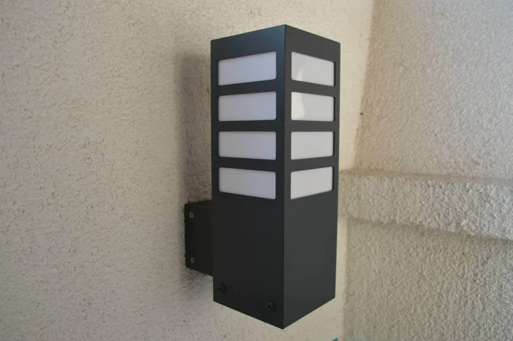 Taniej Lampa zewnętrzna kinkiet ARKAD 2K XL Radex IP 44 1x18W E27 Metal/Poliwęglan Czarny