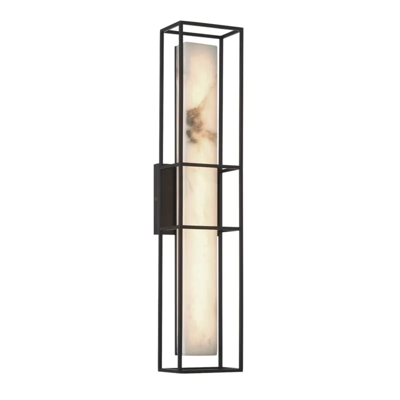 Ekspresowa dostawa Lampa zewnętrzna kinkiet Blakley QN-BLAKLEY-L-BK Eurofase 1x20W LED Stal/Alabaster Czarny/Biały