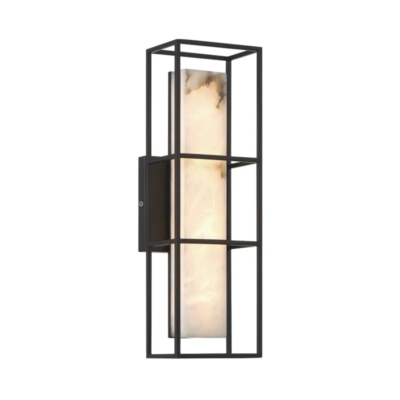 Lampa zewnętrzna kinkiet Blakley QN-BLAKLEY-M-BK Eurofase Alabaster/Stal/Czarny/Biały Bestseller