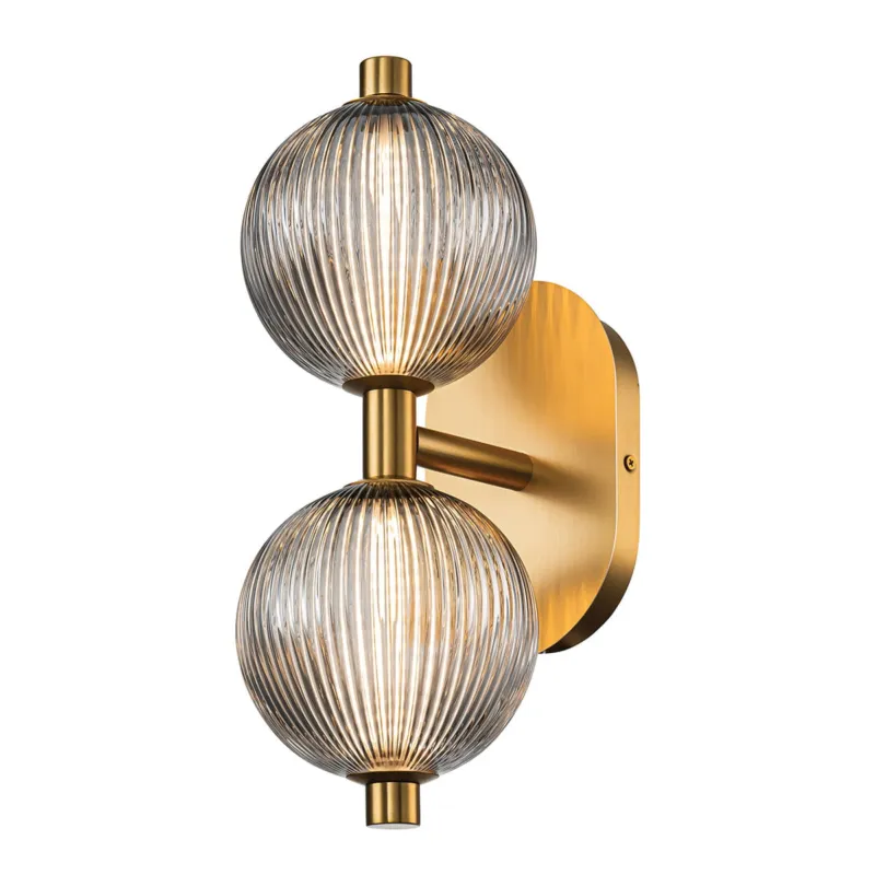 Lampa zewnętrzna kinkiet Palmas QN-PALMAS-2W-BG Eurofase 18W LED Stal/Szkło Złoty/Przydymiony Tylko dziś
