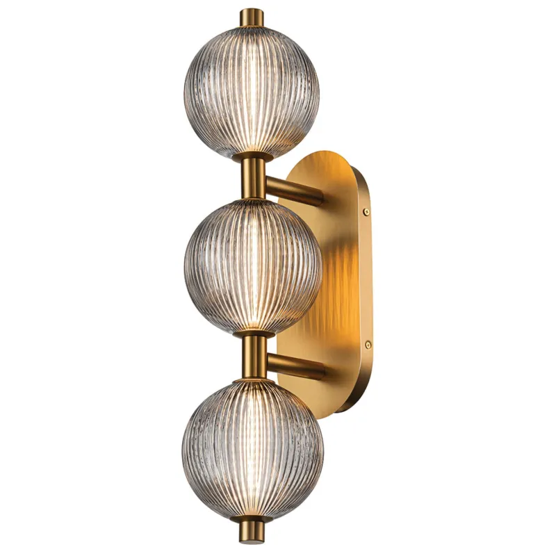 Lampa zewnętrzna kinkiet Palmas QN-PALMAS-3W-BG Eurofase LED Stal/Szkło Złoty/Przydymiony Nowy