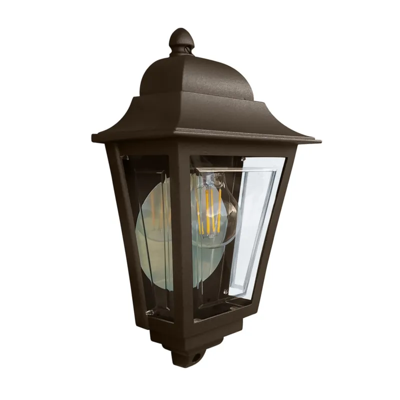 Tani Lampa zewnętrzna Latarnia naścienna Deco Lane DECO-LANE7-BRONZE Elstead Lighting 1xE27 60W Aluminium, przezroczysty poliwęglan Brązowy