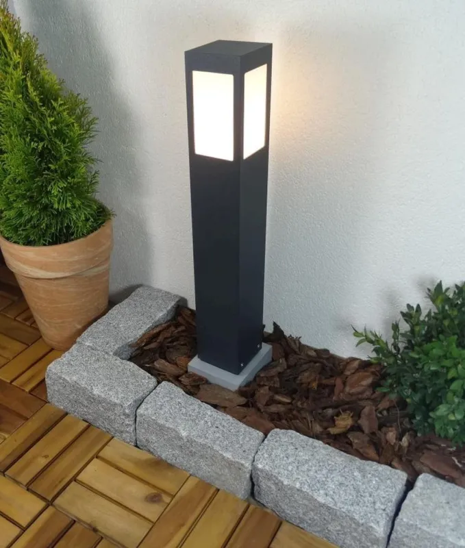 Tani Lampa zewnętrzna słupek ARKAD 350 Radex IP 44 E27 Aluminium/Poliwęglan Grafit