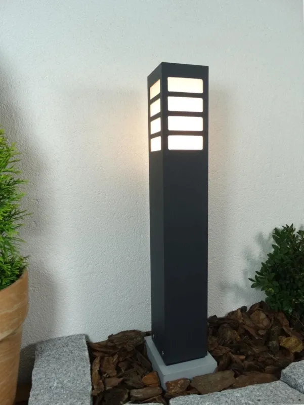 Lampa zewnętrzna słupek ogrodowy ARKAD 250 Radex IP 44 1x18W E27 Aluminium/Poliwęglan Grafit Ostatnie sztuki