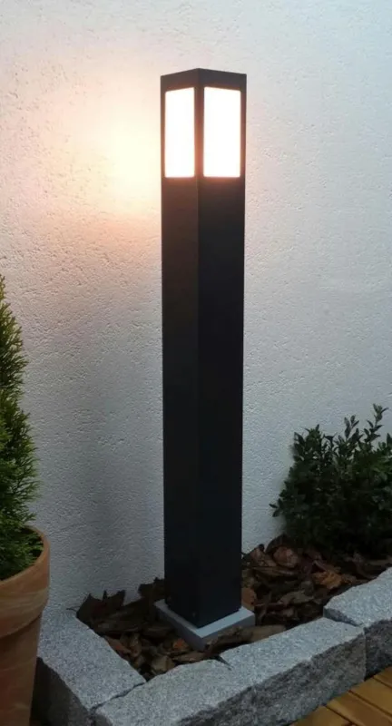 Ekspresowa dostawa Lampa zewnętrzna słupek ogrodowy ARKAD 375 Radex IP 44 E27 Aluminium/Poliwęglan Czarny
