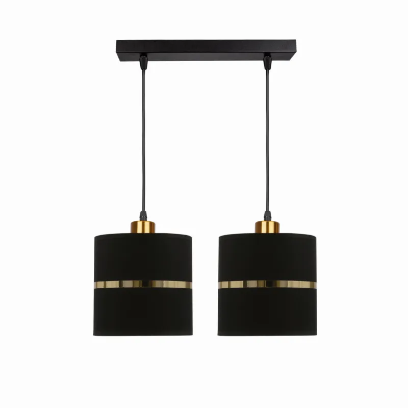 Lampa wisząca Candellux Assam czarna ze złotym kloszem 2×E27 Kup online