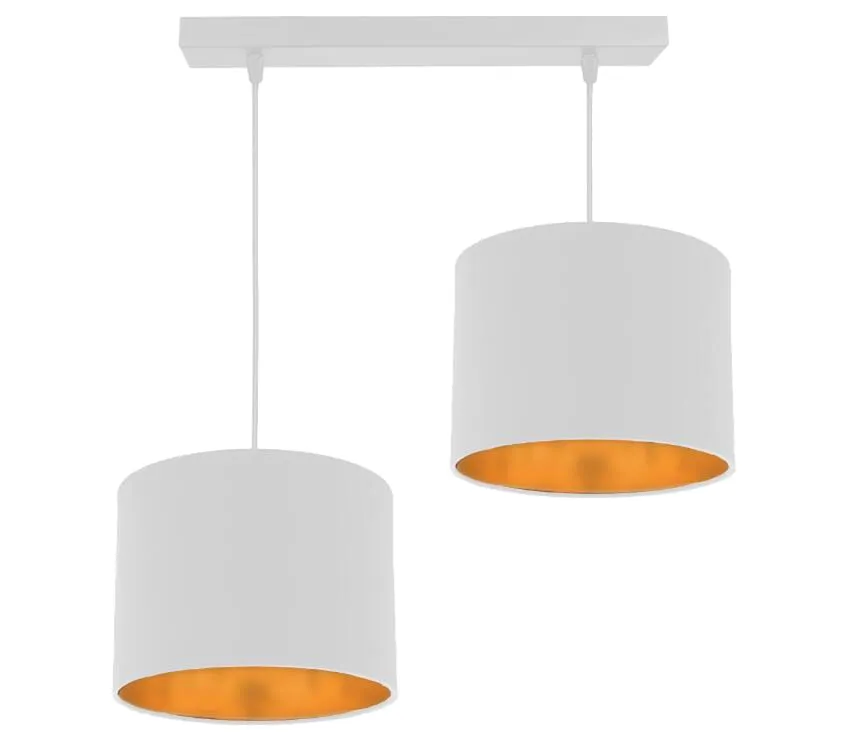 Darmowy zwrot Lampa wisząca Candellux Atlanta biała z białym abażurem 2×E27