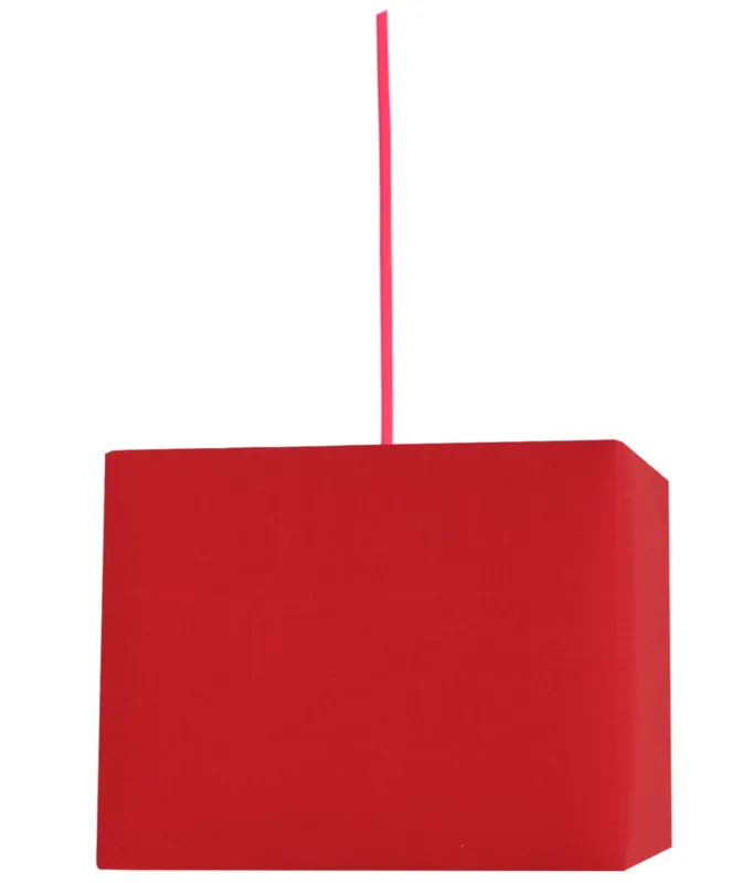 Taniej Lampa wisząca Candellux Basic czerwona z kwadratowym abażurem 1×E27