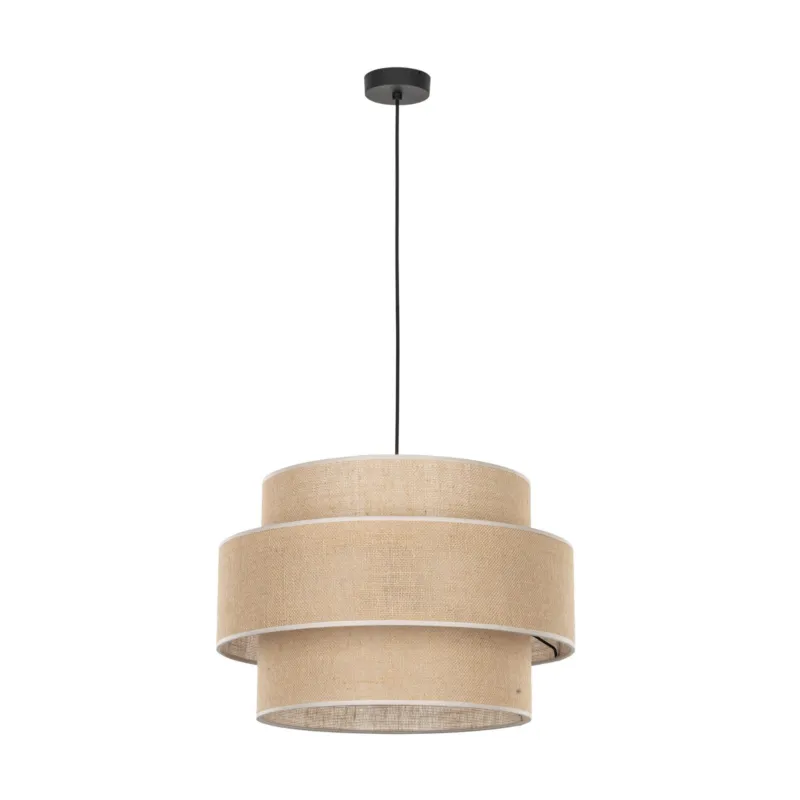 Nowy Lampa wisząca Calisto Juta Czarny 1x E27 - TK Lighting