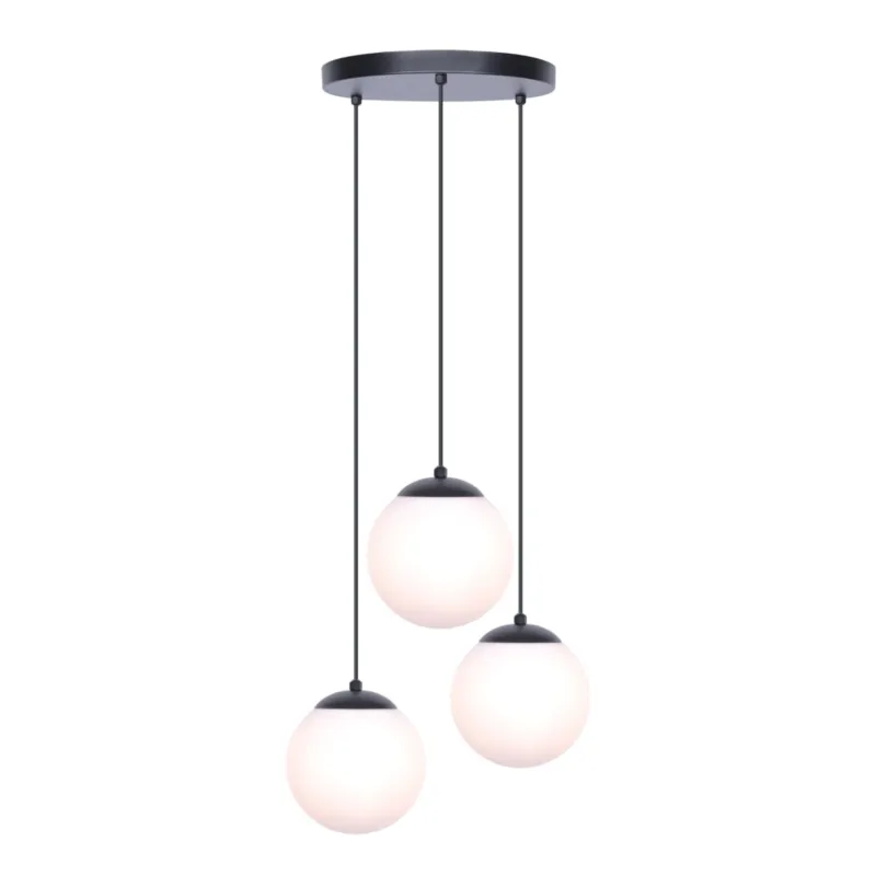 Lampa wisząca CAMINA K-4746 Czarny, biały matowy 3 źr., E27, 15W LED - Kaja Darmowy zwrot