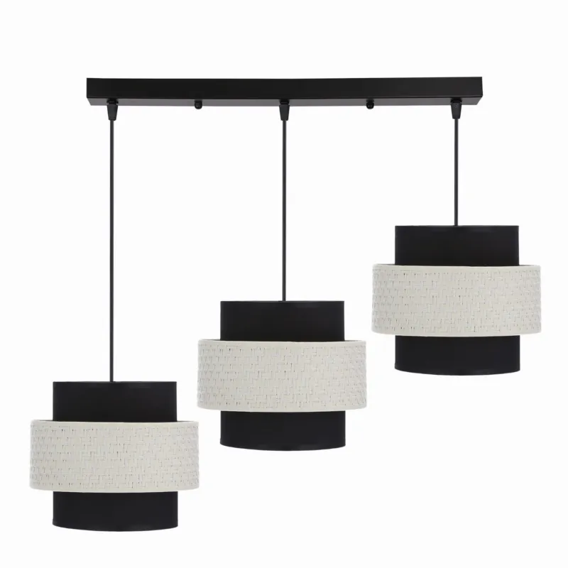 Oferta czasowa Lampa wisząca Candellux Benta 33 czarna z kremowym abażurem 3×E27