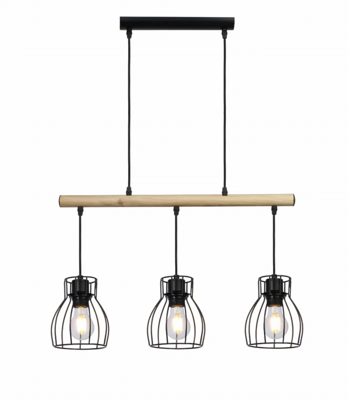 Lampa wisząca Candellux Bernita czarna 3×E27 Oferta limitowana