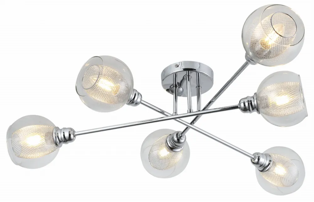Taniej Lampa wisząca Candellux Dixi chromowana z szklanymi kloszami 6×E14