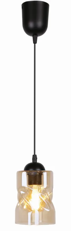Zniżka Lampa wisząca Candellux Felis czarna z bursztynowym kloszem 1×E27