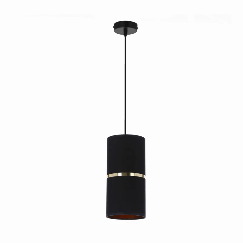 Lampa wisząca Candellux Gina czarna ze złotym abażurem 1×E27 Rabat