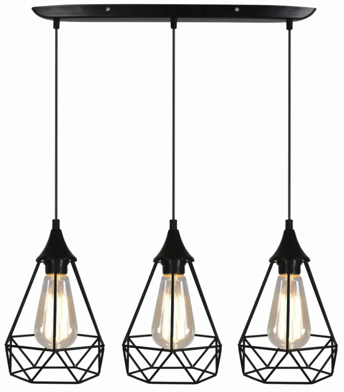 Wybór klientów Lampa wisząca Candellux Graf czarna z metalowym kloszem siatkowym 3×E27