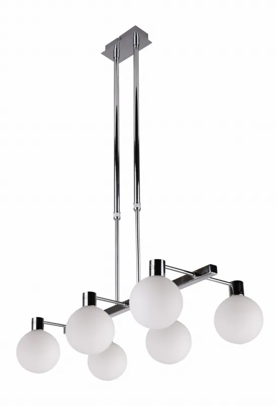 Lampa wisząca Candellux Maldus chrom z białym kloszem 6×G9 Niska cena