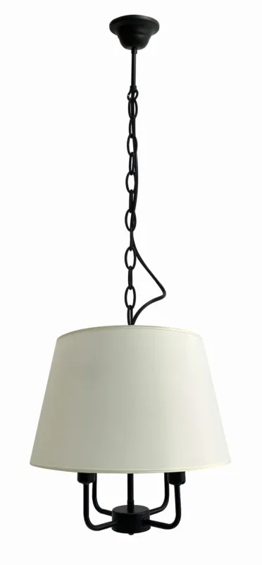 Bestseller Lampa wisząca Candellux Pasteri czarna z beżowym abażurem 4×E14
