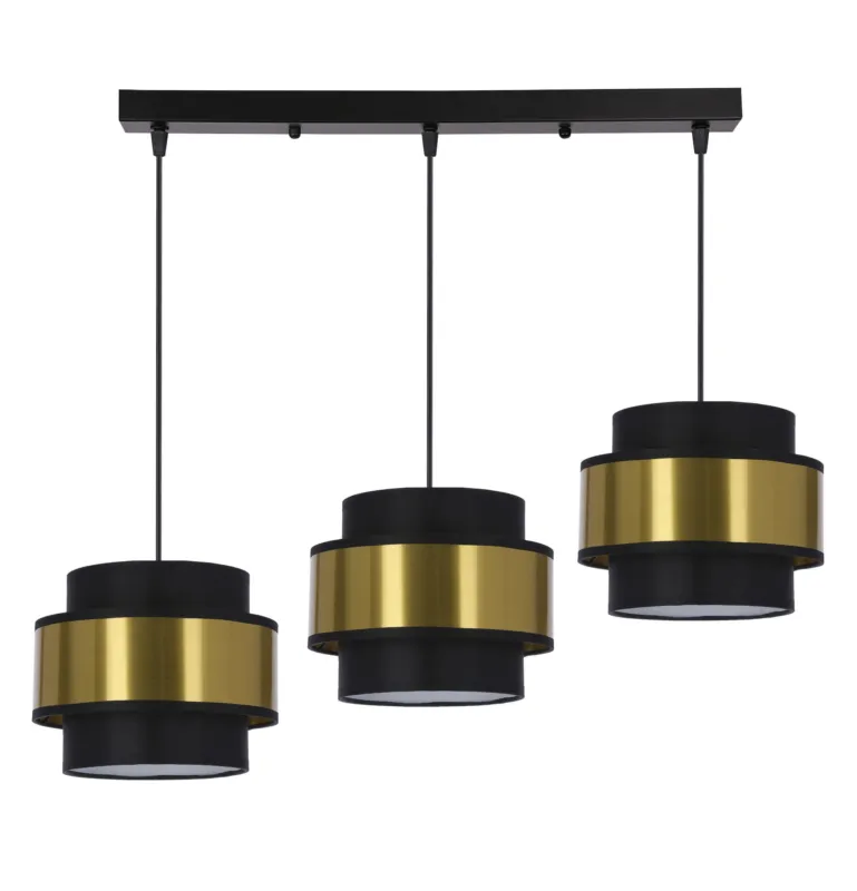Darmowy zwrot Lampa wisząca Candellux Prestige 33 czarna ze złotym abażurem 3×E27