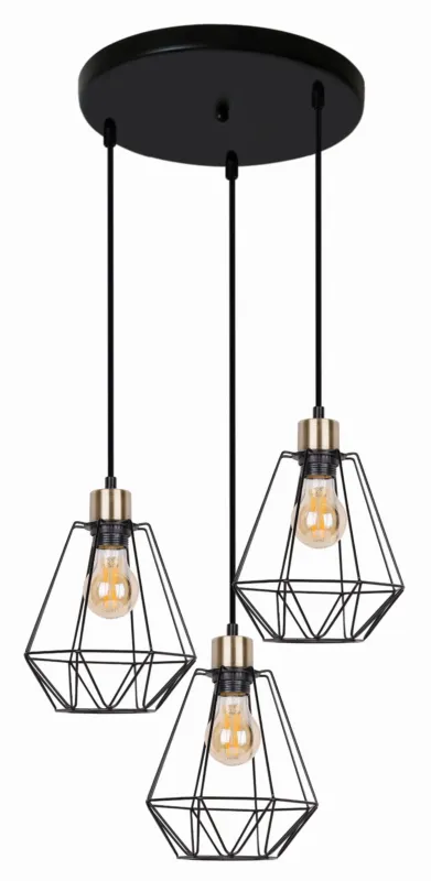 Lampa wisząca Candellux Primo czarna z patyną 3×E27 Zamów teraz