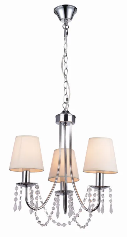 Lampa wisząca Candellux Ruti chrom z beżowym abażurem 3×E14 Oferta limitowana