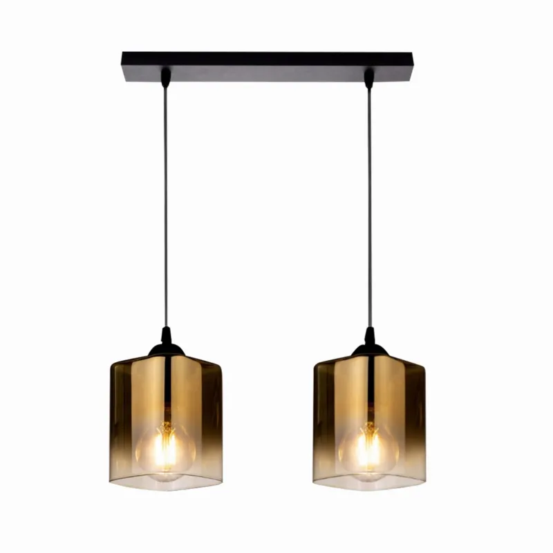 Szybka wysyłka Lampa wisząca Candellux Serena czarna ze złotym kloszem 2×E27