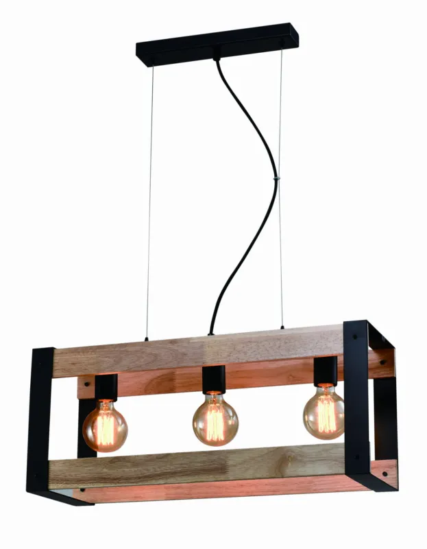 Lampa wisząca Candellux Varna czarna z czarnym kloszem 3×E14 Wyprzedaż