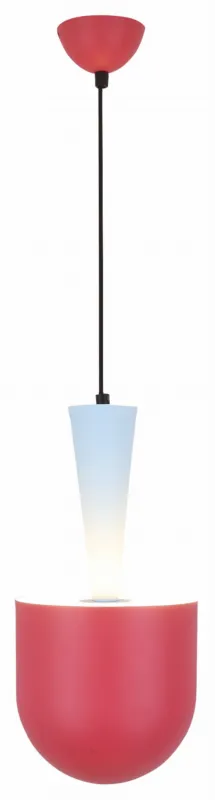 Wybór klientów Lampa wisząca Candellux Visby czerwona z niebieskim kloszem 1×E27