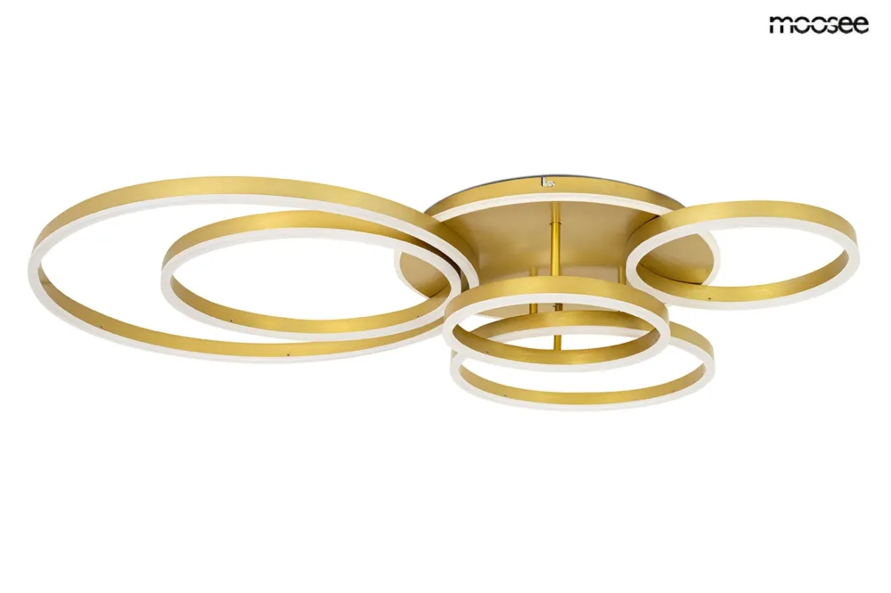 Najlepsza cena Lampa sufitowa / plafon RINGS 6 złota – Moosee