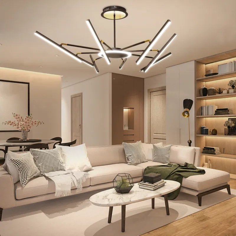 Oferta limitowana Lampa Sufitowa 3D Karta Katalogowa/datasheet Brąz + Złoto 38W - DomenoLED