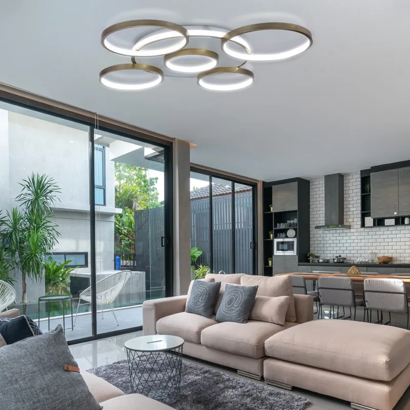 Popularny Lampa Sufitowa 3D Karta Katalogowa/datasheet Złoty 120W - DomenoLED