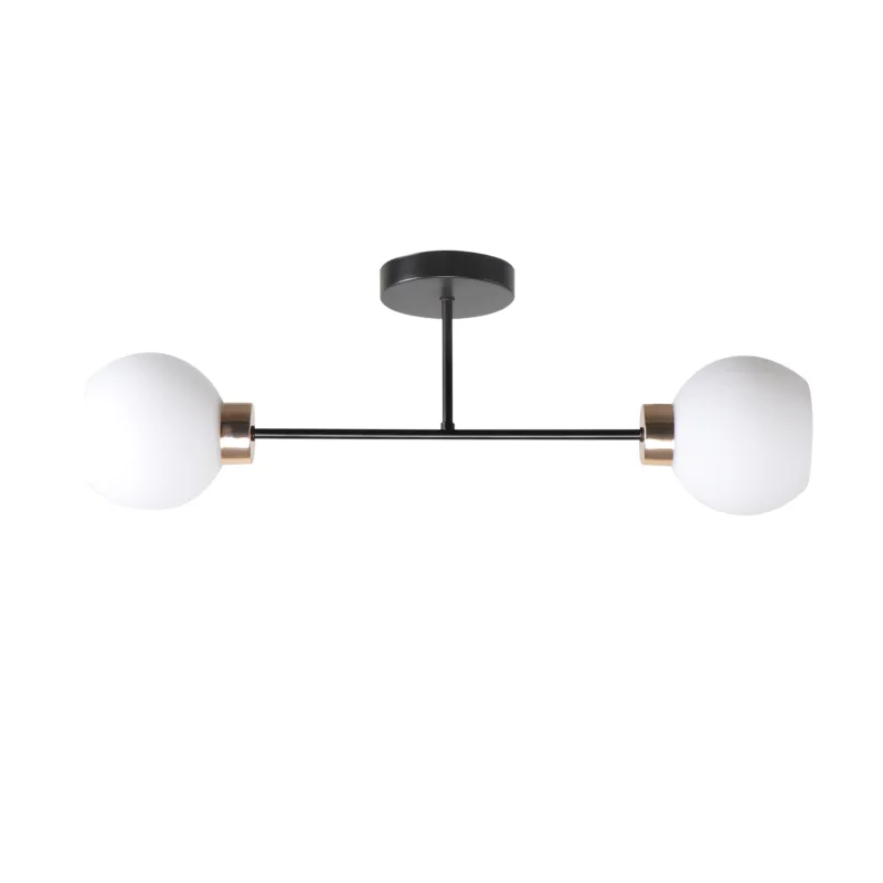 Ograniczona ilość Lampa sufitowa Candellux Amanda czarna z białym kloszem 2×E27