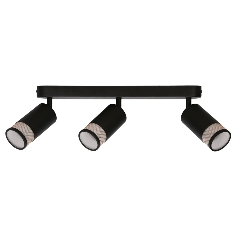 Lampa sufitowa Candellux Flin 93 czarna ze złotym kloszem 3×GU10 Ostatnia szansa