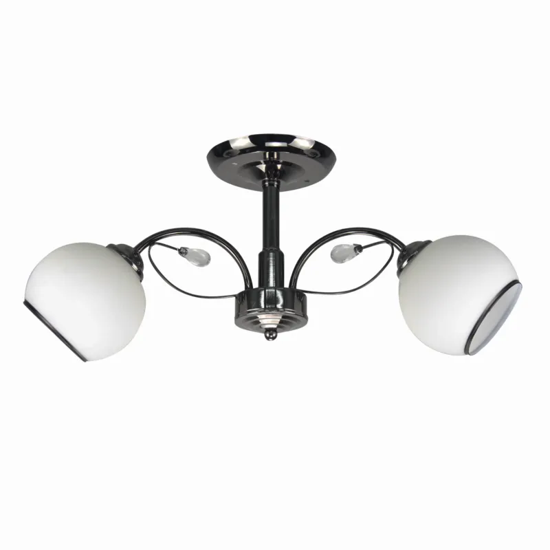 Bezpieczna płatność Lampa sufitowa Candellux Graphite czarna z białym kloszem 2×E27