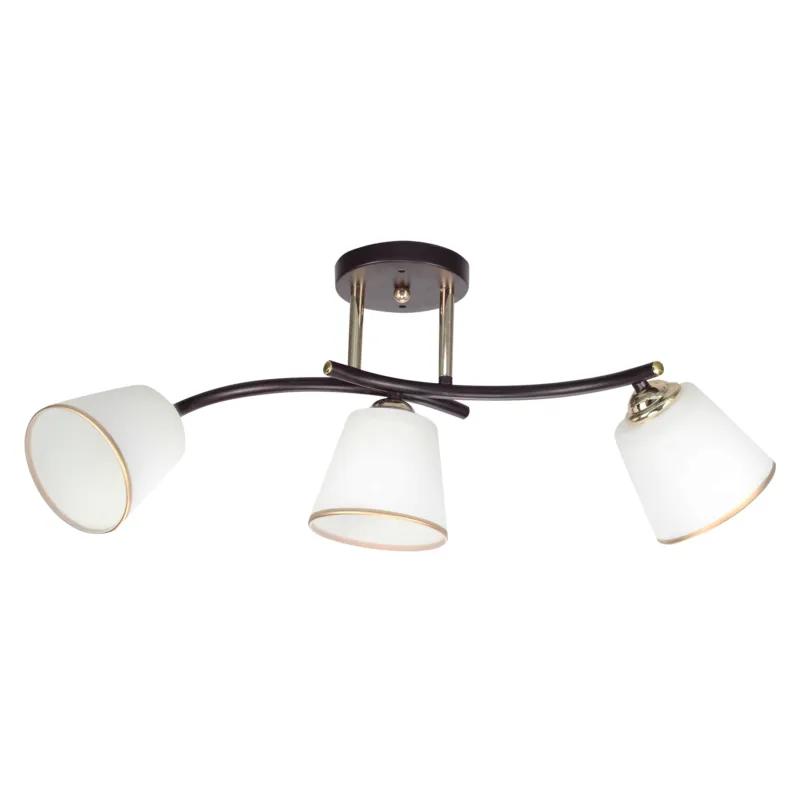 Lampa sufitowa Candellux Greco brunatna ze złotymi detalami 3×E27 Tani