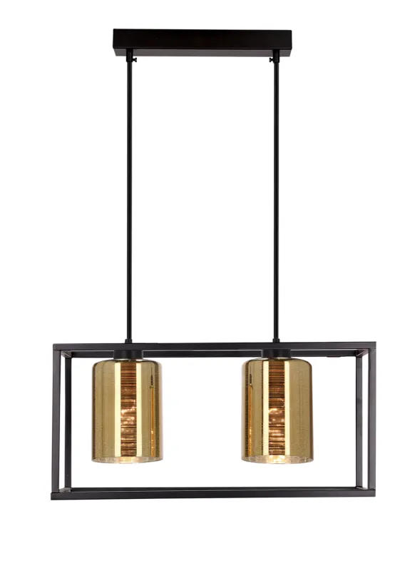 Bestseller Lampa sufitowa Candellux Luri czarna ze złotymi kloszami 2×E27