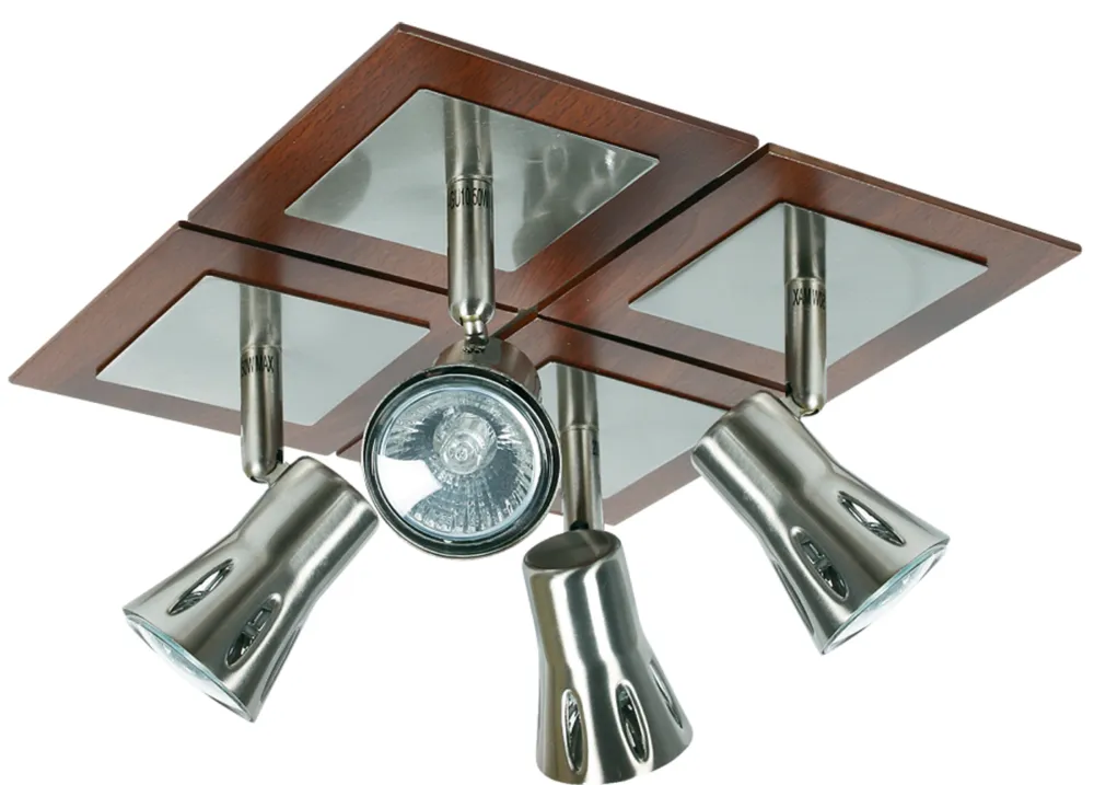 Lampa sufitowa Candellux Modeno chromowa z drewnianą podstawą E27 Ostatnie sztuki