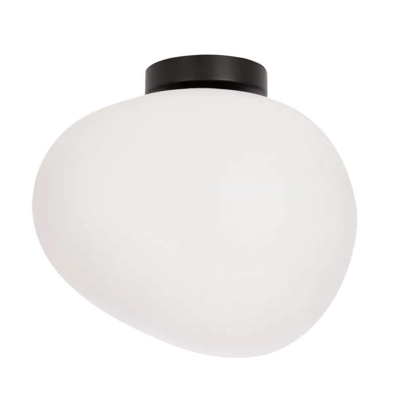 Niska cena Lampa sufitowa Candellux Stones biało-czarna z mlecznym kloszem 1×E27