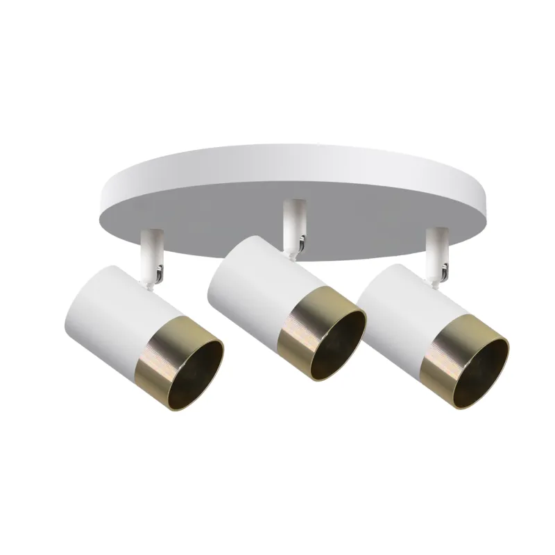 Premium Lampa sufitowa Candellux Tobi 98 biała ze złotym kloszem 3×GU10