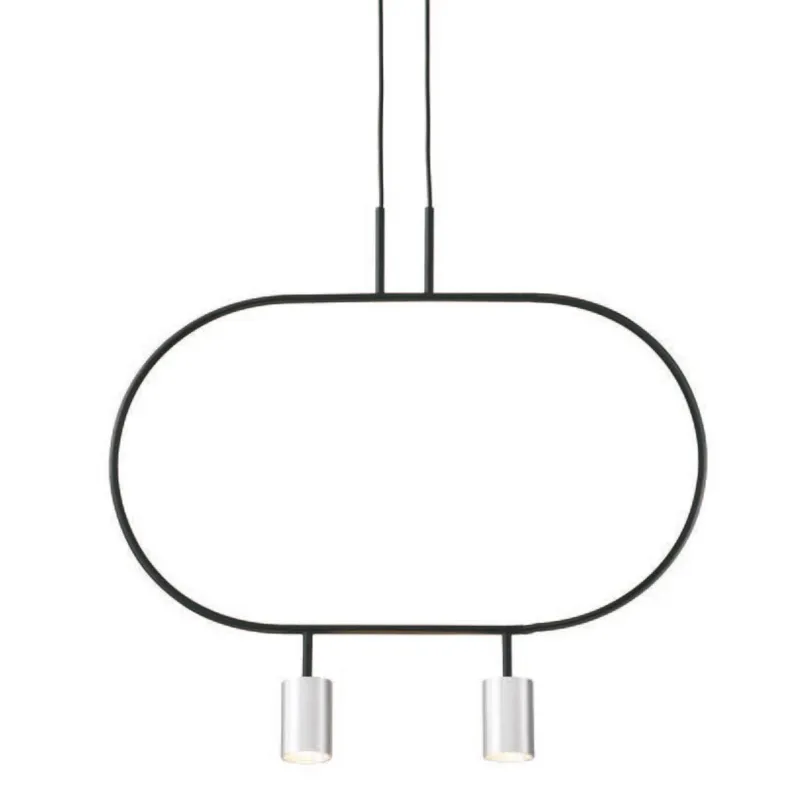 Lampa wisząca Luna 2-punktowa 3W srebrno-czarna Altavola Design Niska cena