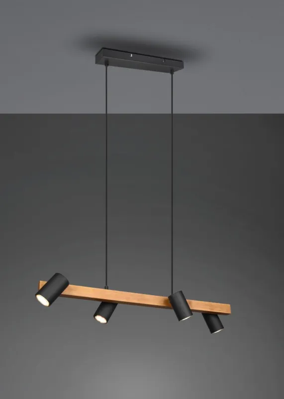Dostępne od ręki Lampa wisząca Marley czarny GU10 312490432 - Trio