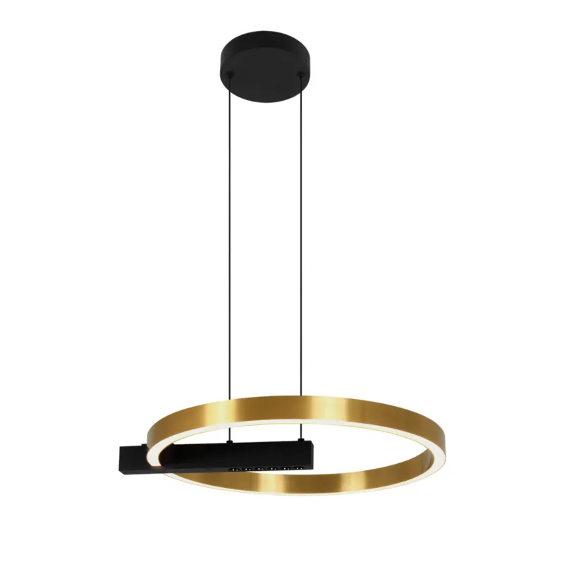 Nowy Lampa wisząca METIS K-8232 Czarny, szczotkowane złoto 1 źr., LED - Kaja