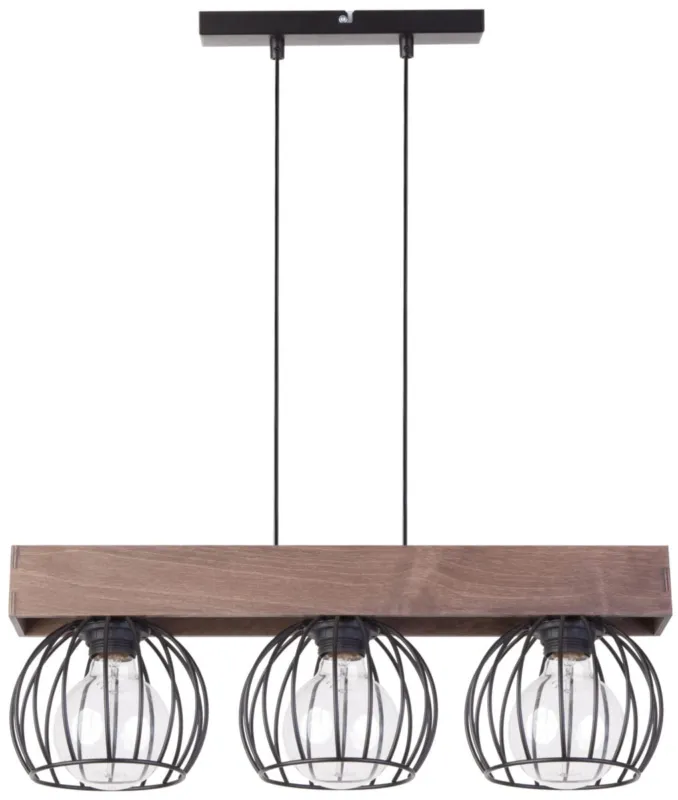 Lampa wisząca MILAN 3 ZWIS BRĄZOWY E27 czarna 31574 Sigma Tani